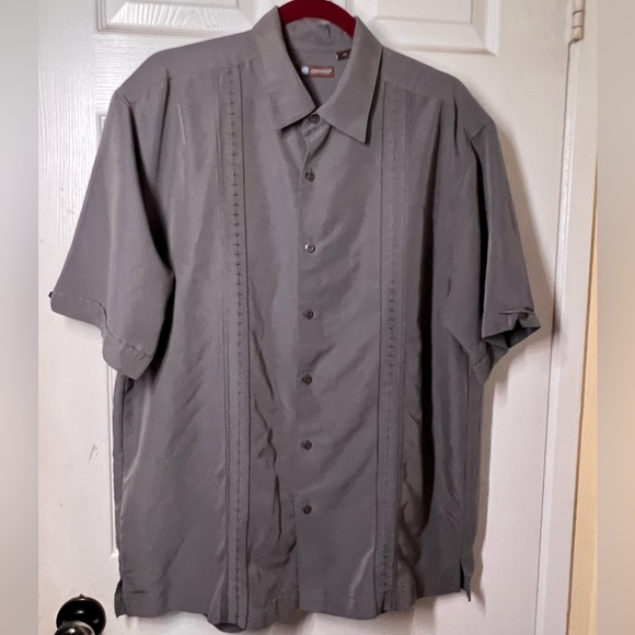 Gray Centro button up embroidered dress shirt - Picture 1 of 7